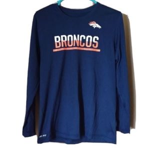 Nike dri fit NFL TEAM APPAREL WOMENS Denver Broncos Long Sleeve Shirt Size L